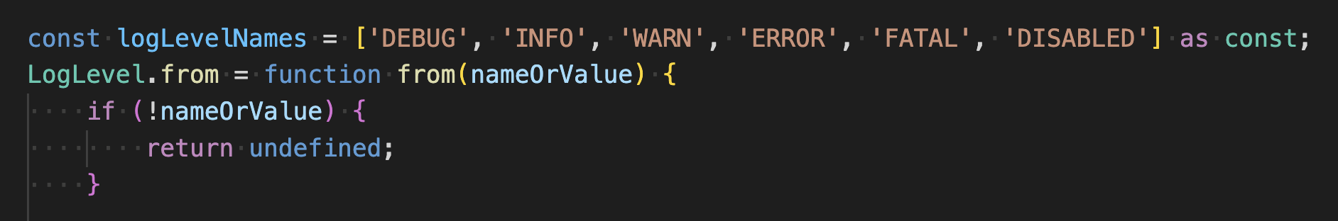 snippet of .from code