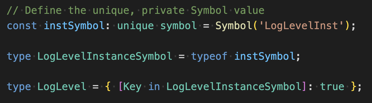 snippet of symbol code